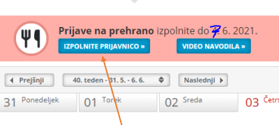 Prijava na šolsko prehrano